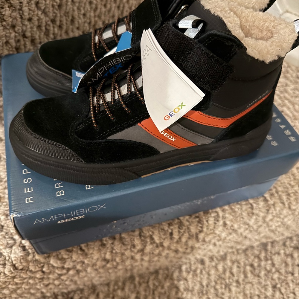 Geox Kids' Black and Orange Boots